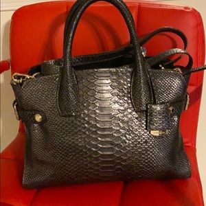 Henri Bendel Metallic Medium Croc Embossed Carlyle